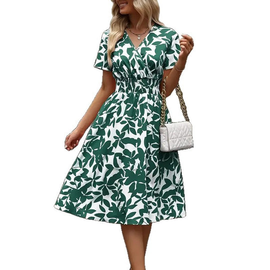 Damen Midikleid mit raffiniertem Wickeldesign und elastischem Taillenbund R&B