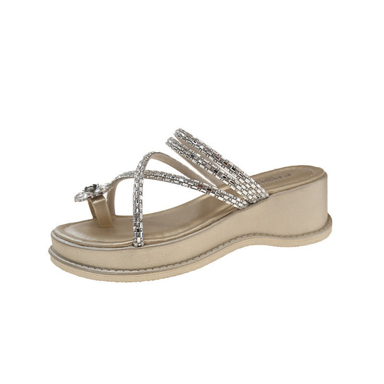 Damen Glamouröse Mules mit verzierten Riemen und komfortablem Plateau R&B