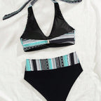 Damen Hochtailliertes Bikini-Set mit modischem Wickel-Oberteil R&B