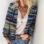 Damen Bunte Strickjacke mit modernem Design R&B