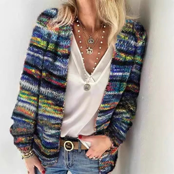 Damen Bunte Strickjacke mit modernem Design R&B