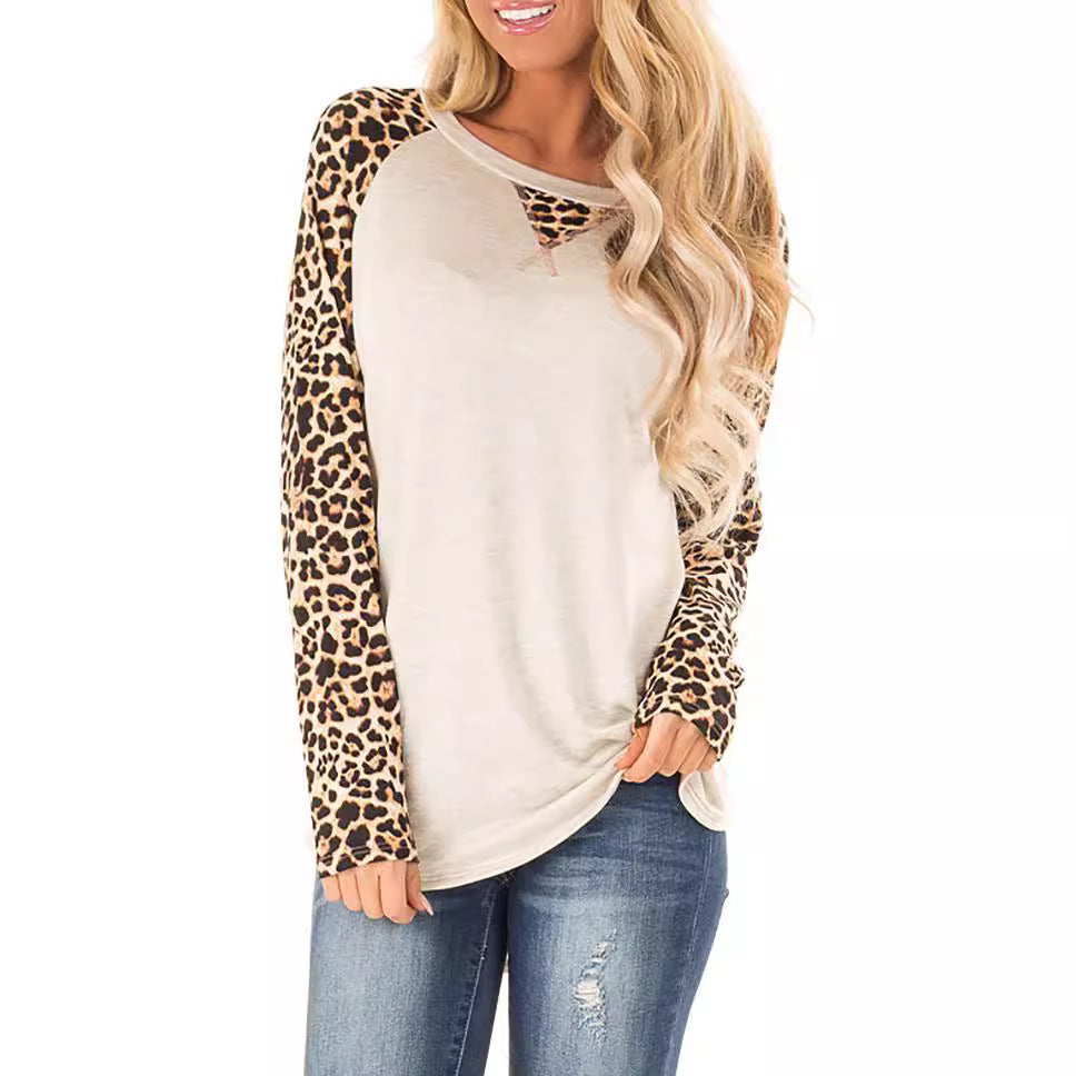 Damen lässiges T-Shirt mit animalischem Muster und modernem Schnitt R&B
