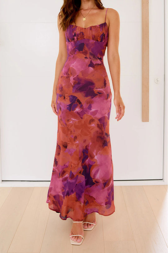 Damen Elegantes Maxikleid mit sanften Farbverlauf und filigranen Spaghettiträgern R&B