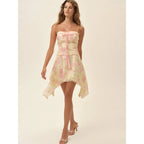 Damen Sommerliches Kleid mit floralem Design und asymmetrischem Saum R&B
