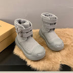 Damen Fleecegefütterte Winterstiefel mit robuster Sohle und verstellbarem Klettverschluss
