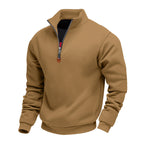 Herren sportlicher Pullover mit halbem Reißverschluss und modischem Stehkragen R&B