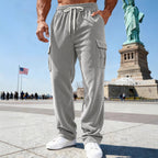Herren nan gerippte Cargo-Jogginghose mit elastischem Tunnelzugbund und seitlichen Pattentaschen R&B