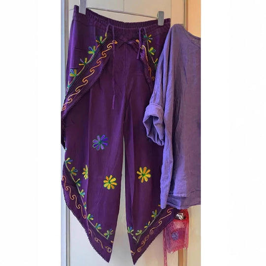 Damen Lockere Leinenbluse mit lässigem Schnitt und Rollärmeln R&B