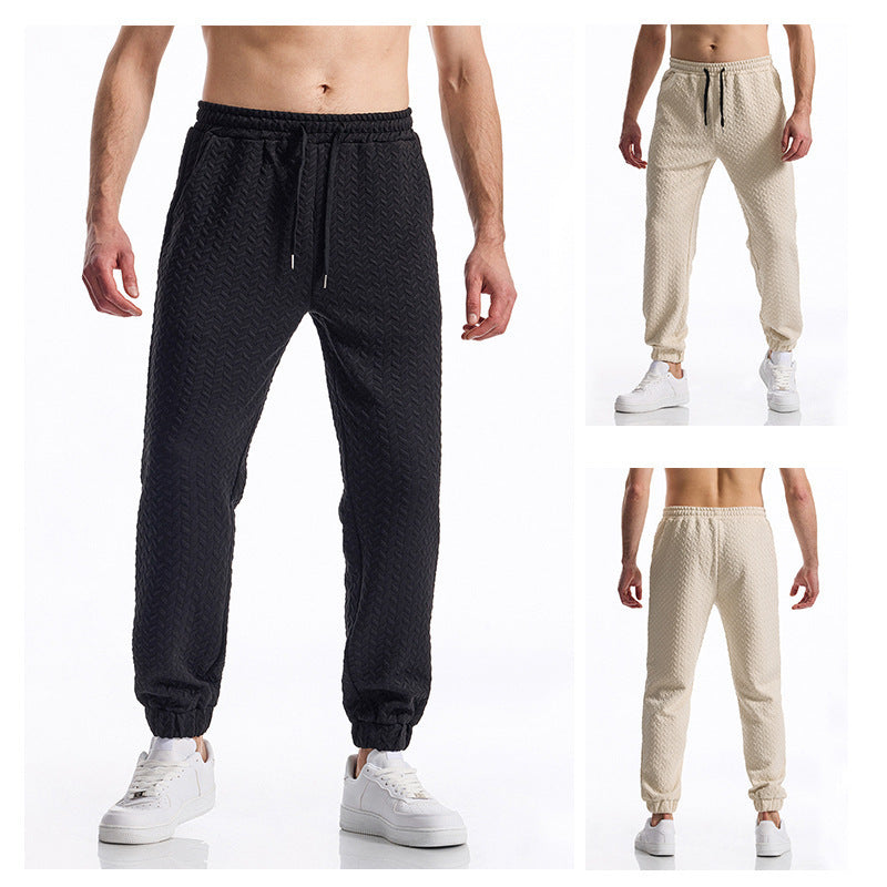 Herren bequeme Freizeithose mit elastischem Bund und Strukturmuster R&B