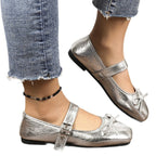 Damen Ballerinas mit verstellbarem Riemen und elegantem Schleifendetail R&B