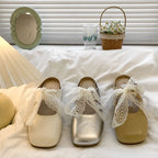 Damen elegante Mules mit dekorativer Schleifenverzierung R&B