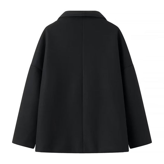 Damen Modische Oversized Jacke mit doppelter Knopfreihe und weichem Innenfutter R&B