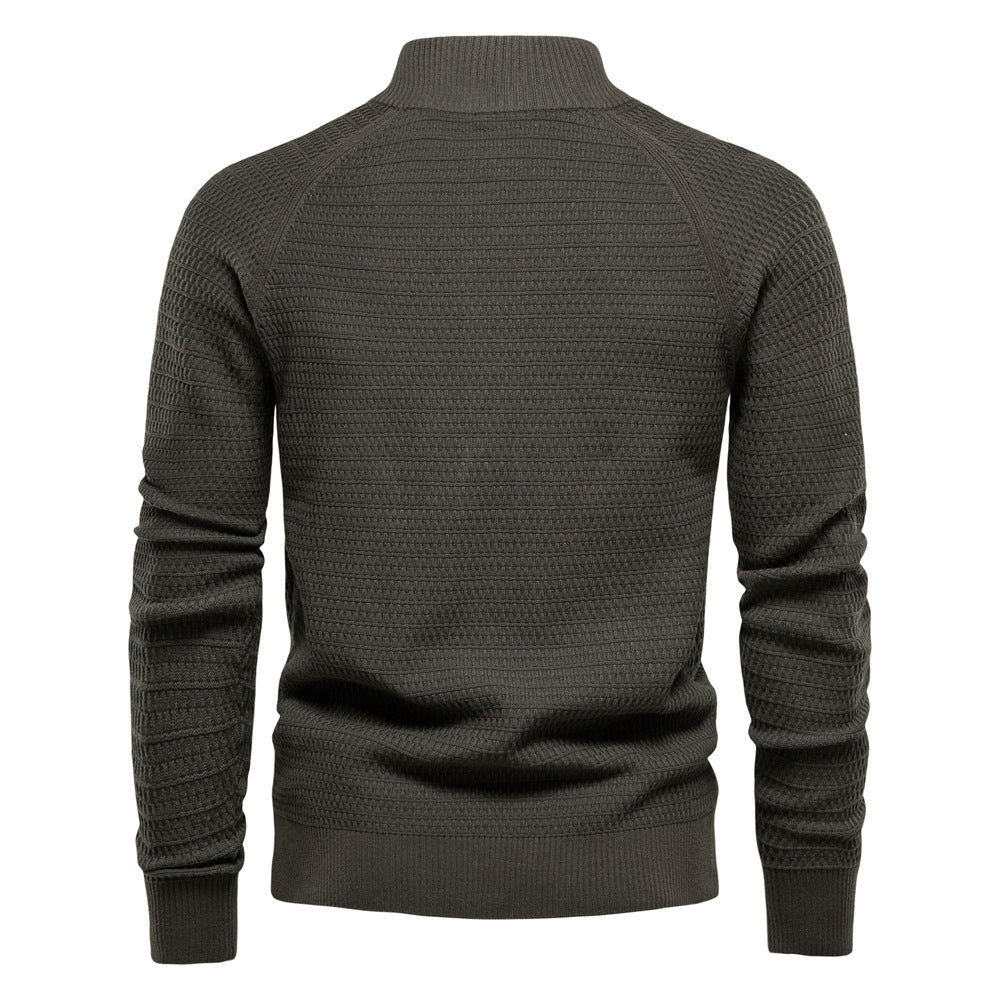 Herren Strickjacke mit modernem Zipper und stilvollen Knopfdetails R&B