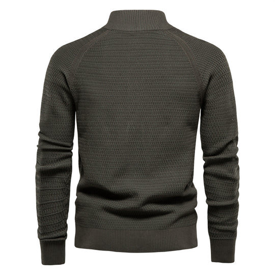 Herren Strickjacke mit modernem Zipper und stilvollen Knopfdetails R&B