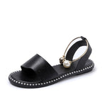 Damen Riemensandalen mit elegantem Perlenschmuck und bequemem Fußbett R&B