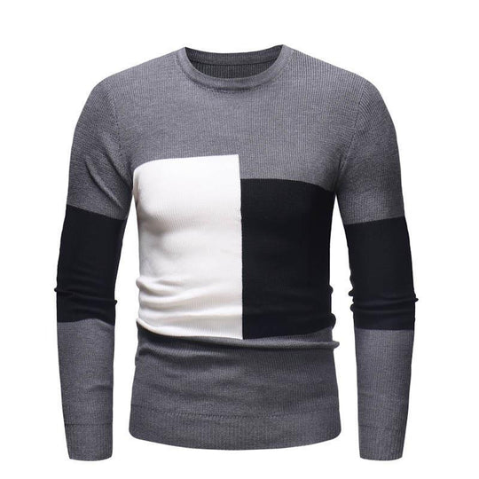 Herren Designer Pullover mit modernem Blockmuster R&B