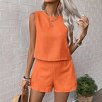 Damen lässiges Sommerliches Twinset aus leichtem Material