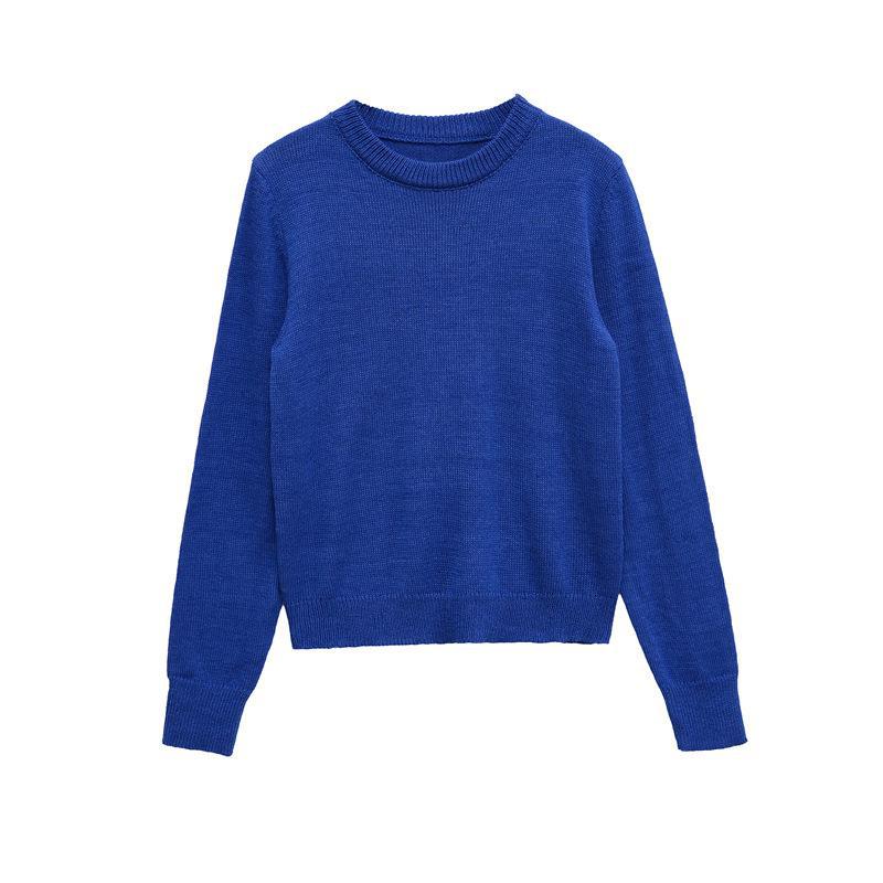 Damen gemütlicher Rundhals-Pullover aus hochwertiger Baumwolle R&B