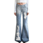 Damen Schlagjeans mit modischen Destroyed-Details und komfortablem Sitz R&B