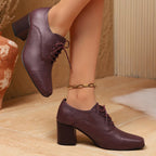 Damen High-Top Schnürschuhe mit elegantem Blockabsatz und R&Brnem Design R&B