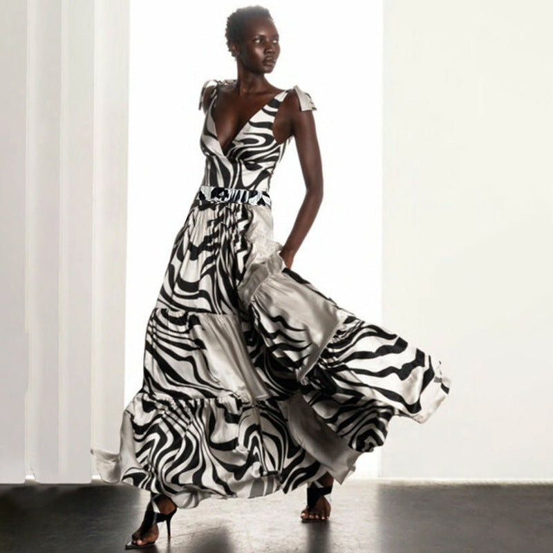 Damen Einteiler Badeanzug mit stilvollem Zebra-Design R&B