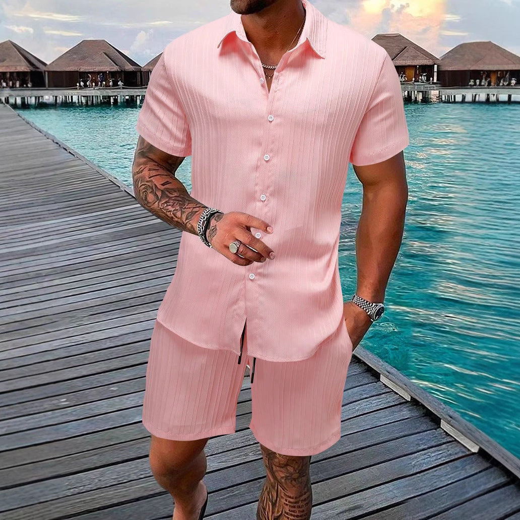 Herren Kurzarm-Shirt mit strukturiertem Design