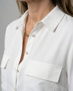 Damen Bluse mit Taschen und klassischem Schnitt