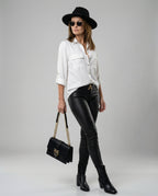 Damen Bluse mit Taschen und klassischem Schnitt