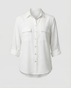 Damen Bluse mit Taschen und klassischem Schnitt