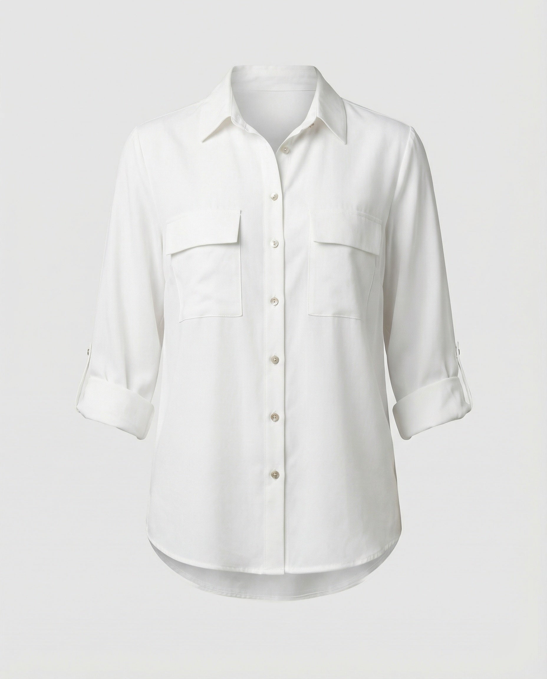 Damen Bluse mit Taschen und klassischem Schnitt
