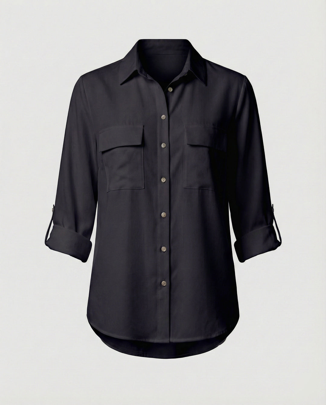 Damen Bluse mit Taschen und klassischem Schnitt