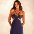 Damen Cut-Out Strandkleid R&B
