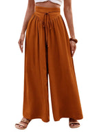 Damen Weite High-Waist-Hose mit elastischem Bund und praktischen Taschen R&B