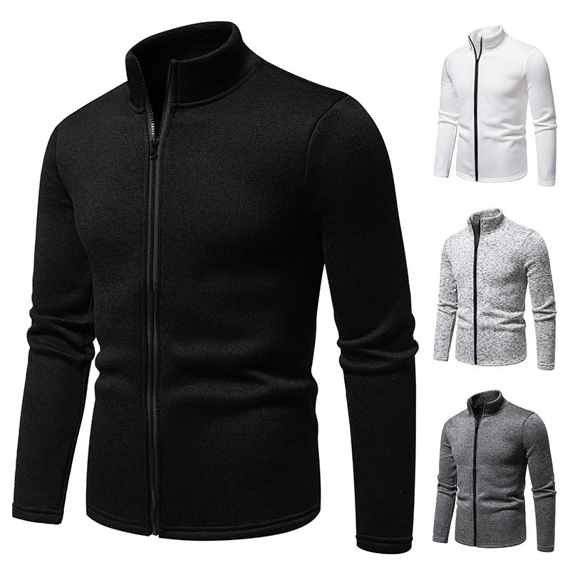 Herren Fleecejacke mit Stehkragen und durchgehendem Reißverschluss R&B