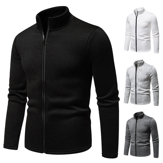 Herren Fleecejacke mit Stehkragen und durchgehendem Reißverschluss R&B