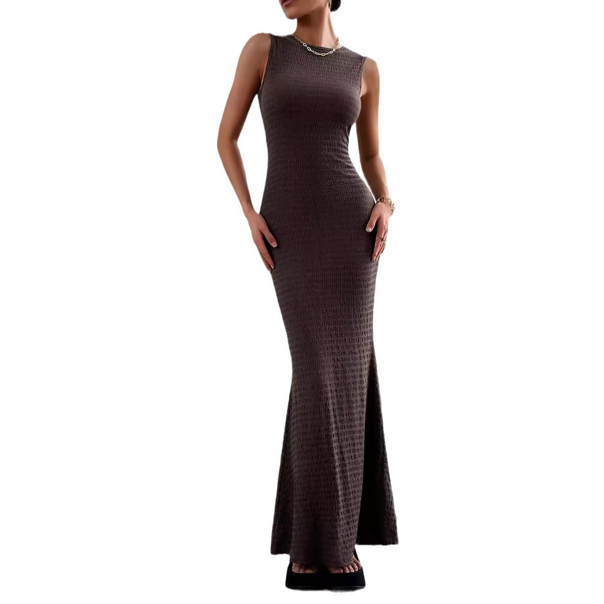 Damen Figurnahes Maxikleid mit seitlichem Schlitz R&B