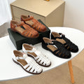 Damen Komfortable Sandalen aus hochwertigem Leder mit modischem Flecht-Design