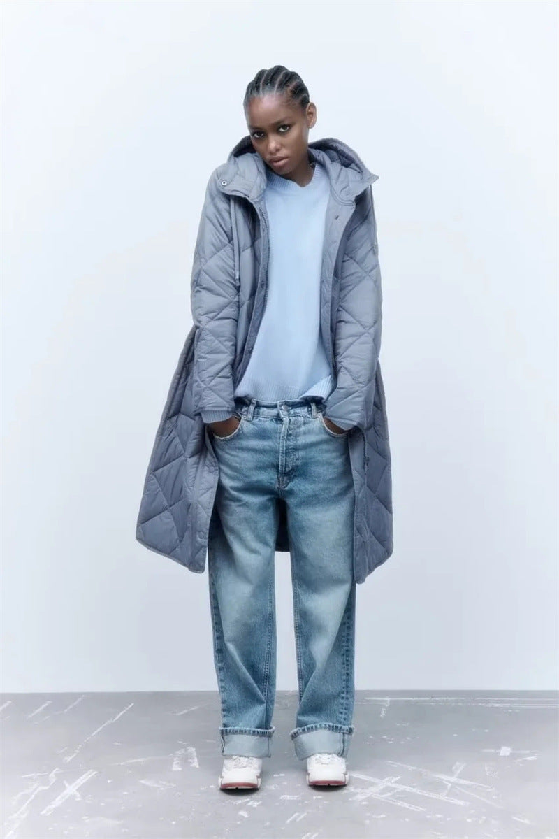 Damen gesteppte Übergangsjacke mit Kapuze und praktischen Taschen R&B 1759483144