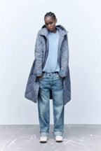 Damen gesteppte Übergangsjacke mit Kapuze und praktischen Taschen R&B 1759483144
