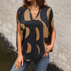 Damen Bluse mit modischem Grafikdruck und lockerer Passform R&B