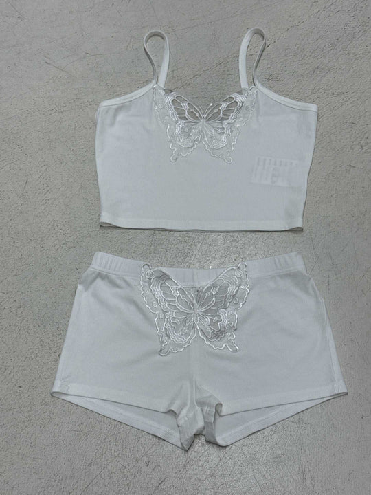 Damen Spitzenwäsche-Set mit Schmetterlingsmuster R&B