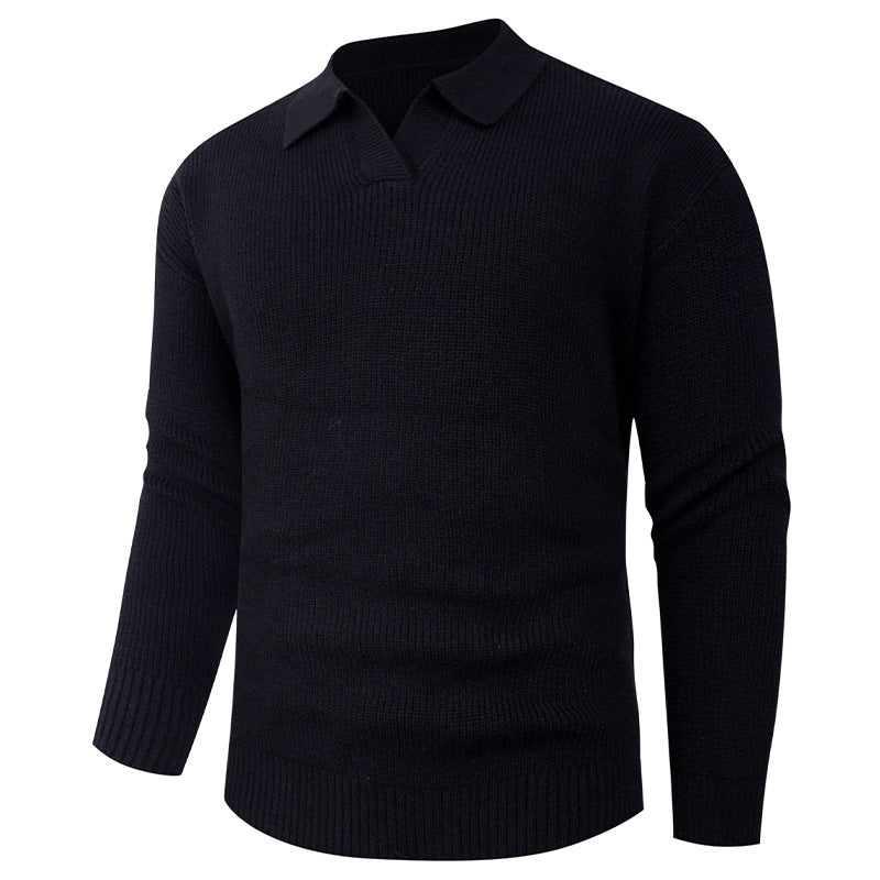 Herren eleganter Strickpullover mit modernem V-Ausschnitt und strukturiertem Design R&B