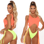 Damen Badeanzug mit Cut-Outs und Fransen R&B