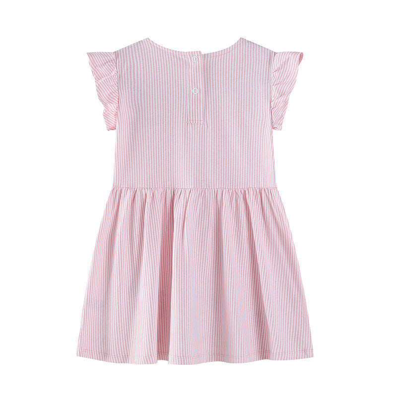 Mädchen Sommerkleid mit floralem Design und verspielten Flamingo-Applikationen R&B