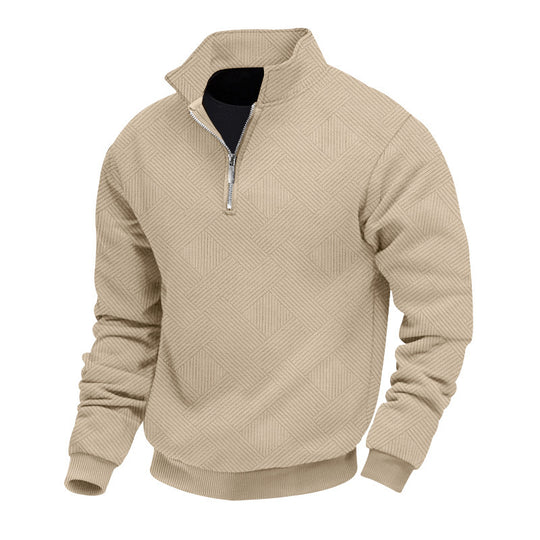 Herren modischer Stehkragenpullover mit strukturiertem Material R&B