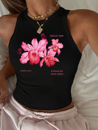 Damen ärmelloses Tanktop mit fröhlichem Kirschmotiv R&B