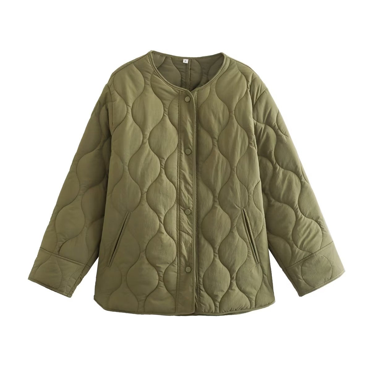Damen gesteppte Übergangsjacke mit modernen Taschen und feinem Design R&B