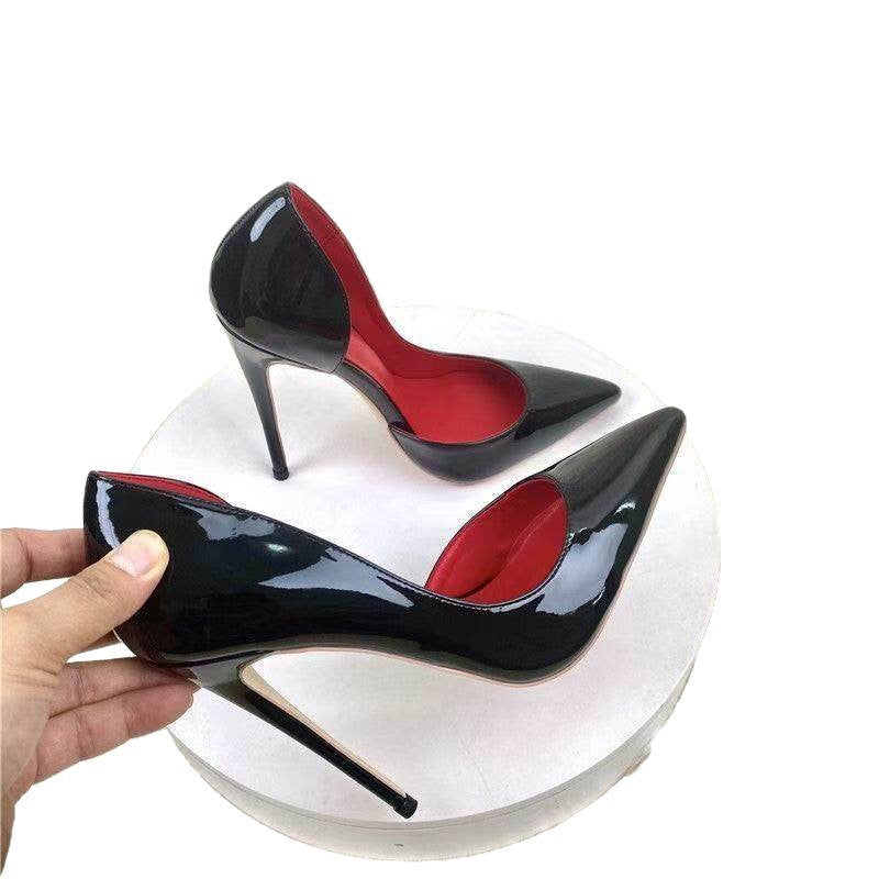 Damen spitze Stiletto Pumps mit glänzender Oberfläche R&B