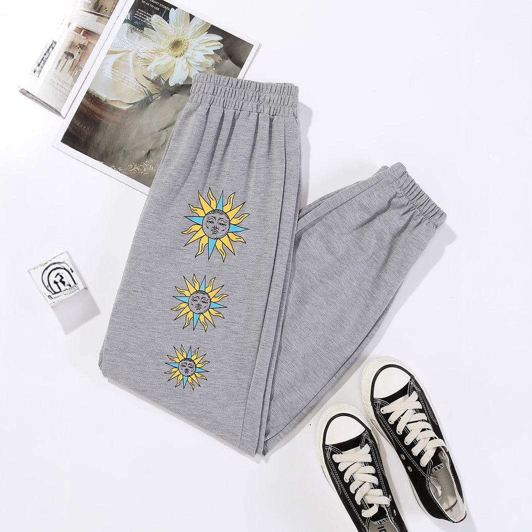 Damen Freizeithose mit buntem Grafikdesign R&B