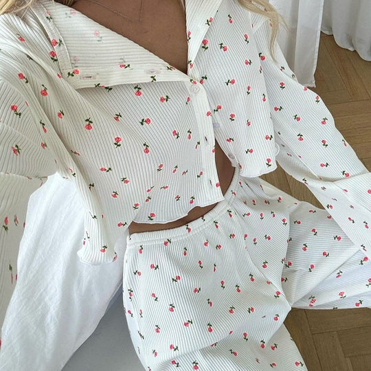 Damen Gemütliches Lounge-Set mit floralem Design und lässigem Schnitt R&B